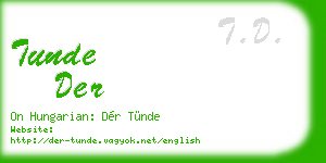 tunde der business card